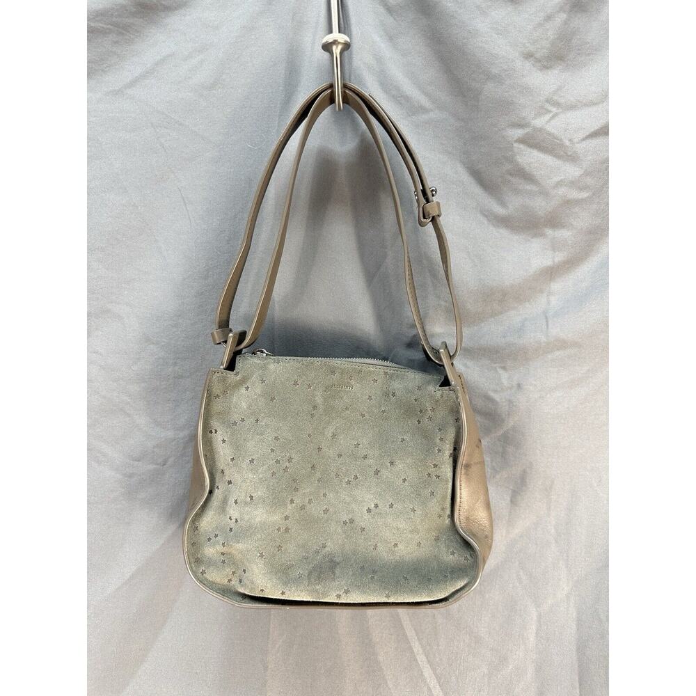 All Saints Echo Mini Hobo Star Embossed Shoulder Bag Gray Y2K 90’s‎